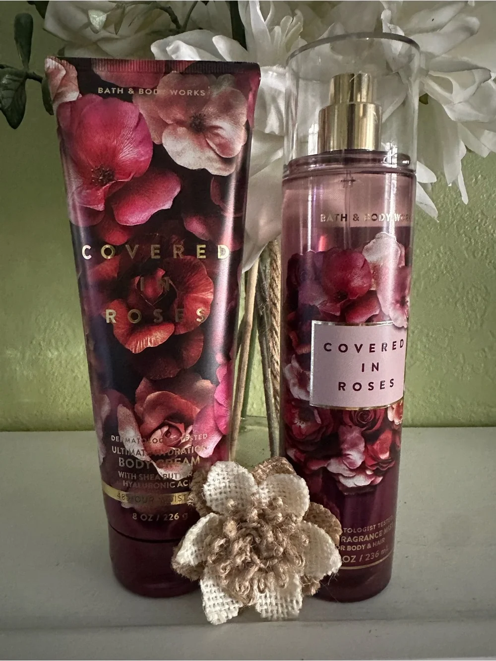 Bath & Body Works Covered in Roses Pink & Gold Fragrance Mist and Body Cream